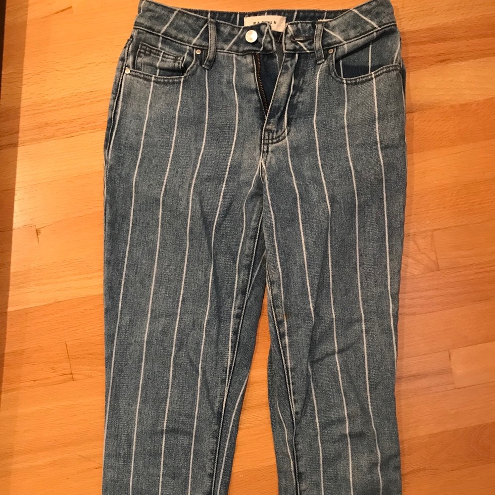 Stripped blue and white PacSun pants